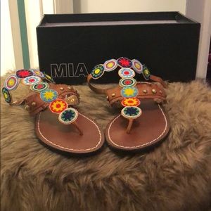 Woven sandal multi color. Never been worn buckle